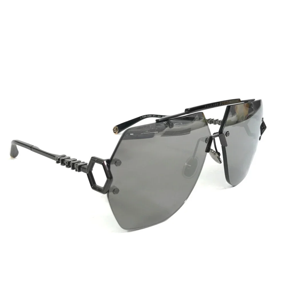 Philipp Plein Sunglasses SLEEK SPP111 COL. 672X Gunmetal Frames w/ Mirror Lenses